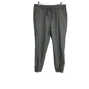 Zac & Rachel Gingham Checkered Jogger Pants Womens Large Pull On Pockets Cropped